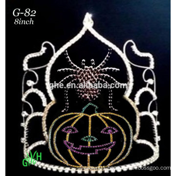 New rhinestone pumpkin face tiara halloween crowns